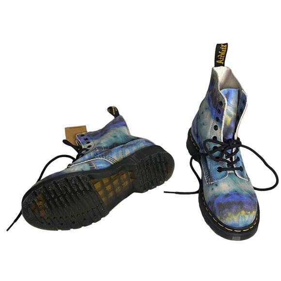 NWT Dr. Martens RARE Blue 8 - 1460 Pascal Summer Tie Dye Leather Lace Up Boots - Picture 8 of 12